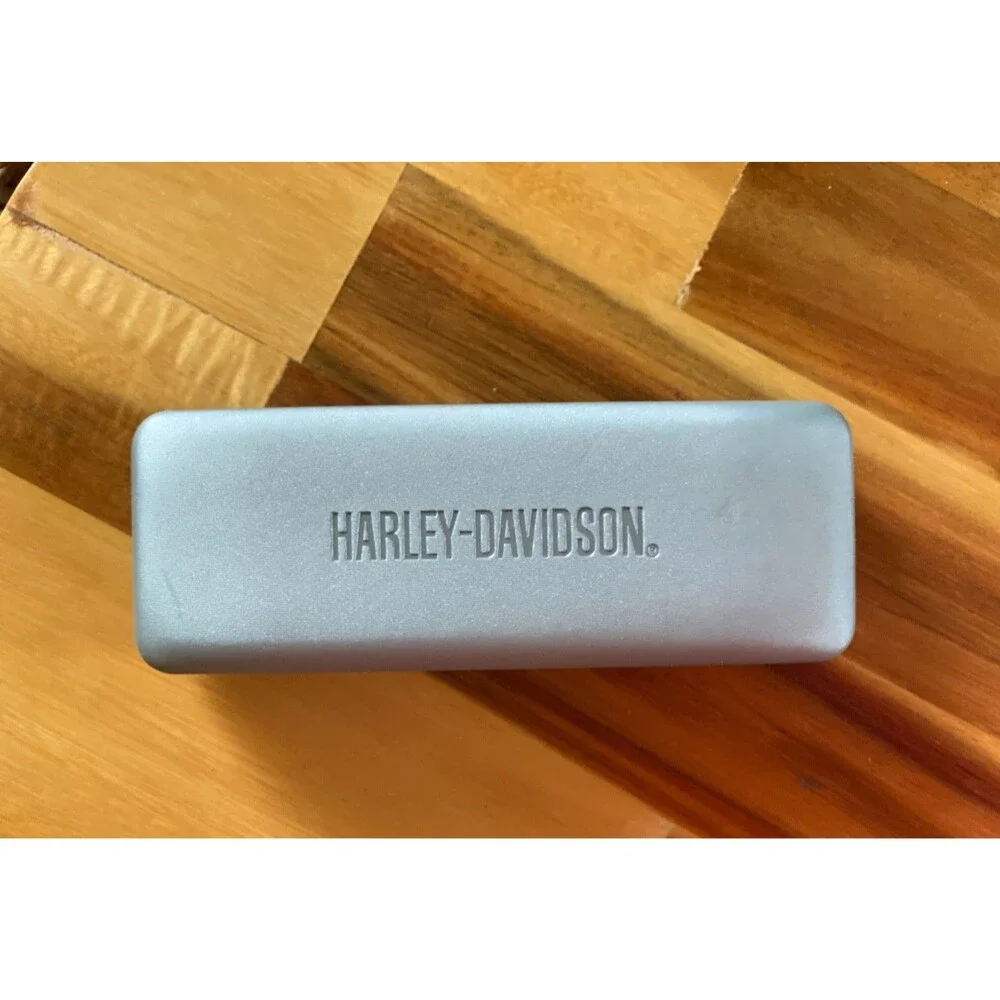 Harley-Davidson Hard Shell Glasses Case Gunmetal Gray Metallic Clamshell Biker